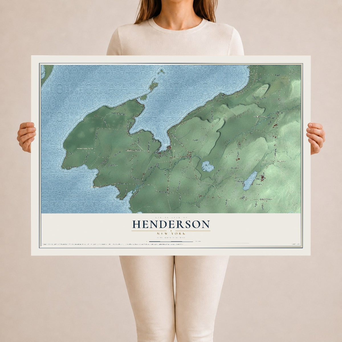 Henderson, New York map print, 24" x 36" Archival Matte Print mockup
