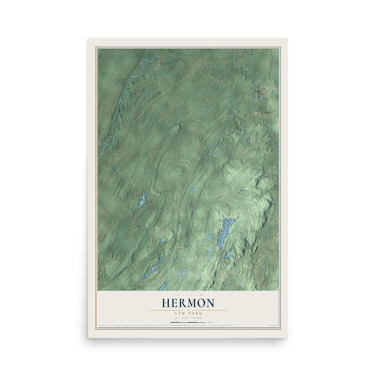 Hermon, New York map print, 12" x 18" Archival Matte Print mockup