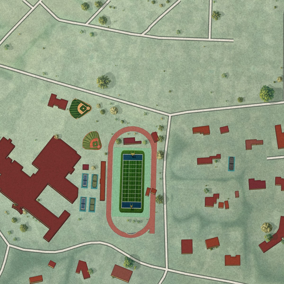 Close-up of the map of Hewlett Bay Park, New York print showing street and building detail