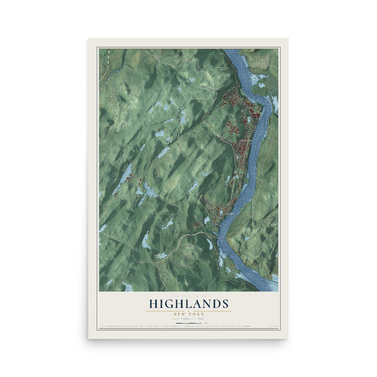 Highlands, New York map print, 12" x 18" Archival Matte Print mockup