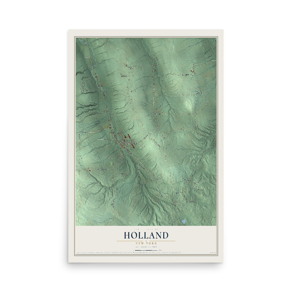Holland, New York map print, 12" x 18" Archival Matte Print mockup