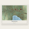 Honeoye, New York map print, the full design