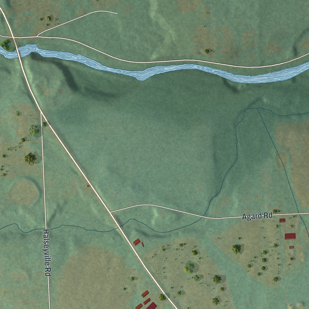 Close-up of the map of Jacksonville, New York print showing street and building detail