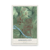 Johnson City, New York map print, 12" x 18" Archival Matte Print mockup