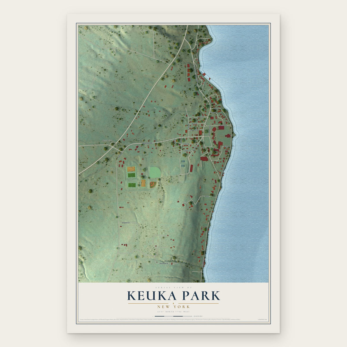 Keuka Park, New York map print, the full design