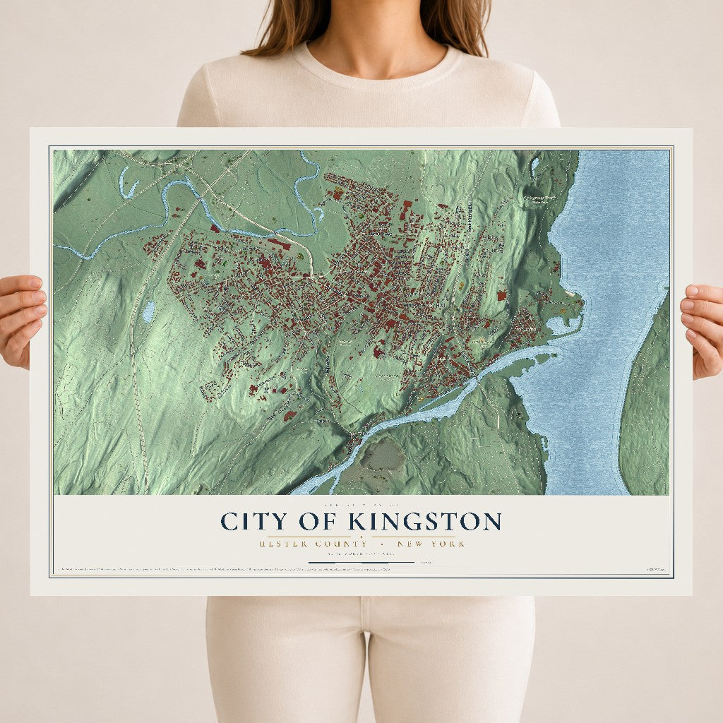 Map of the City of Kingston, Ulster County, New York, 18 x 24 inch unframed archival matte print