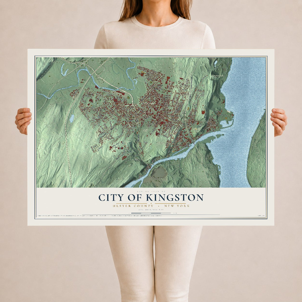 Map of the City of Kingston, Ulster County, New York, 24 x 36 inch unframed archival matte print