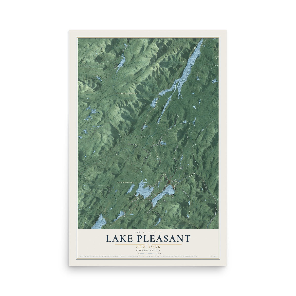 Lake Pleasant, New York map print, 12" x 18" Archival Matte Print mockup