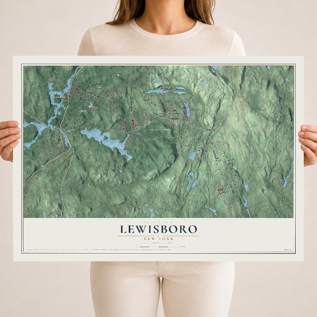 Map of Lewisboro, New York, 18 x 24 inch unframed archival matte print
