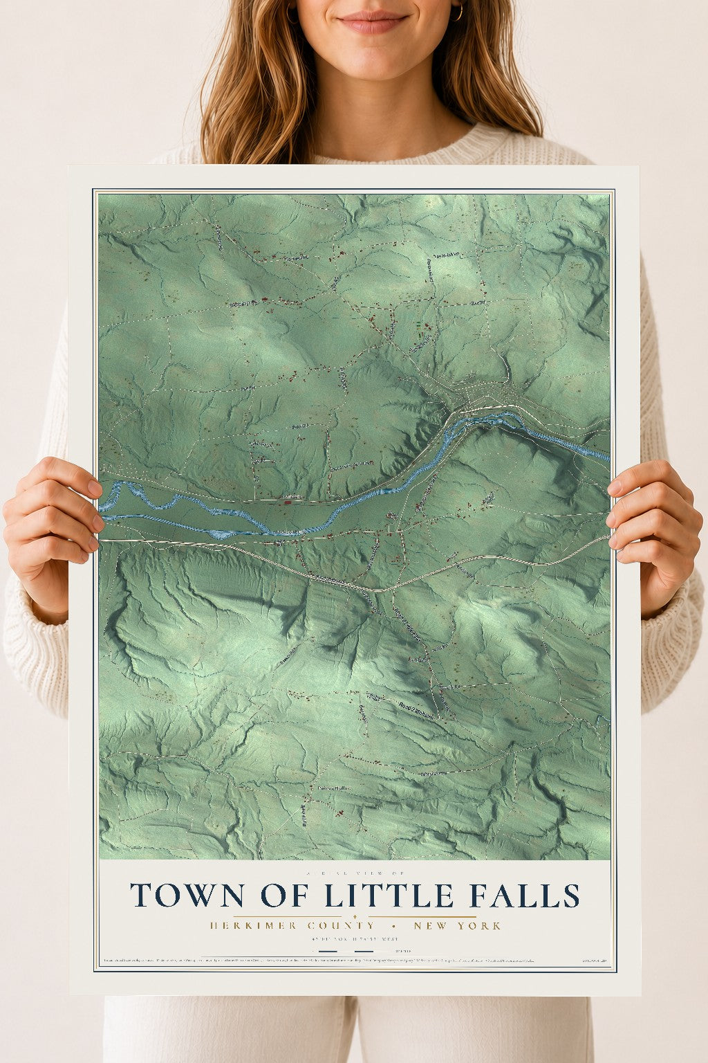 Map of the Town of Little Falls, Herkimer County, New York, 18 x 24 inch unframed archival matte print