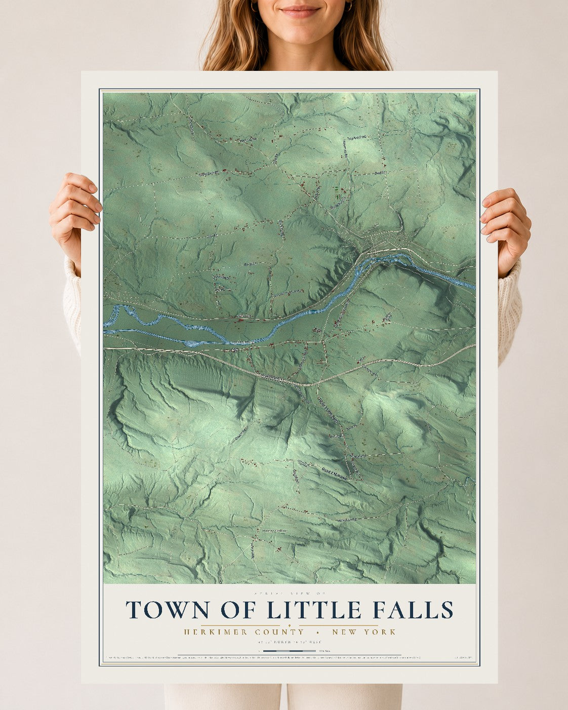 Map of the Town of Little Falls, Herkimer County, New York, 24 x 36 inch unframed archival matte print