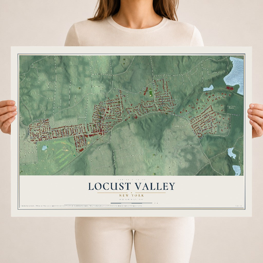 Locust Valley, New York map print, 18" x 24" Archival Matte Print mockup
