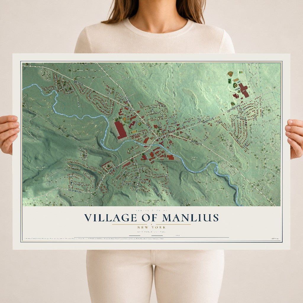 Manlius, New York map print, 18" x 24" Archival Matte Print mockup