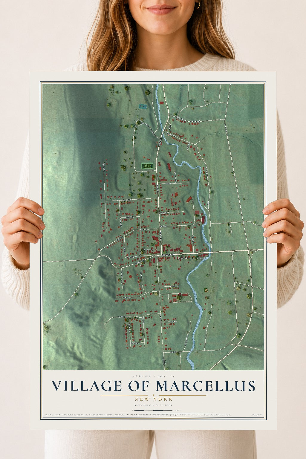Marcellus, New York map print, 18" x 24" Archival Matte Print mockup