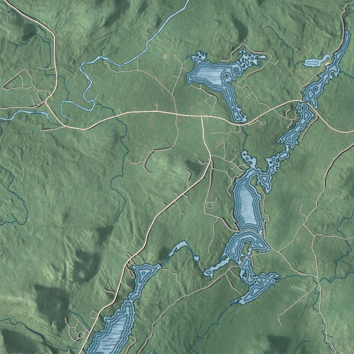 Close-up 1 of the Minerva, New York map artwork