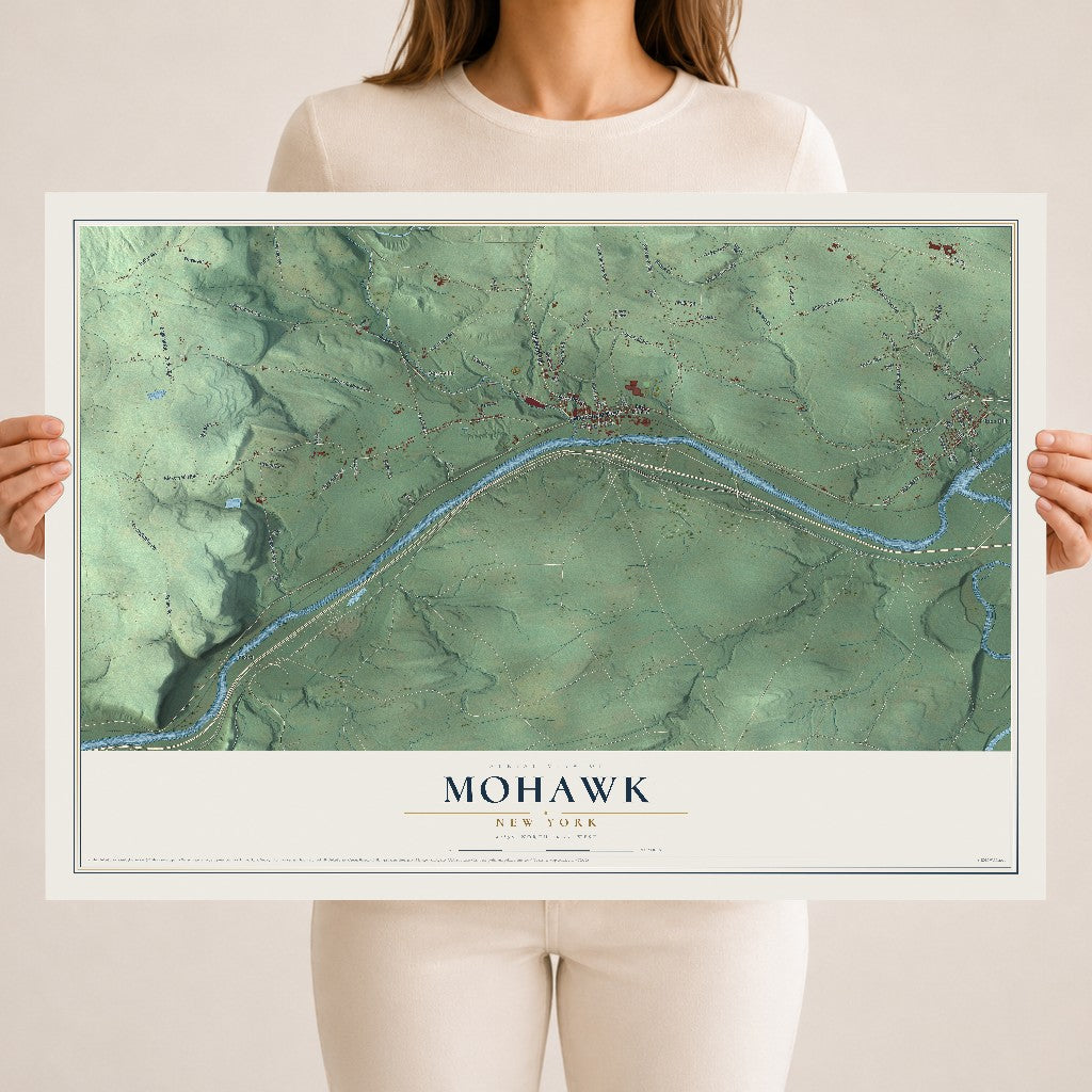 Mohawk, New York map print, 18" x 24" Archival Matte Print mockup