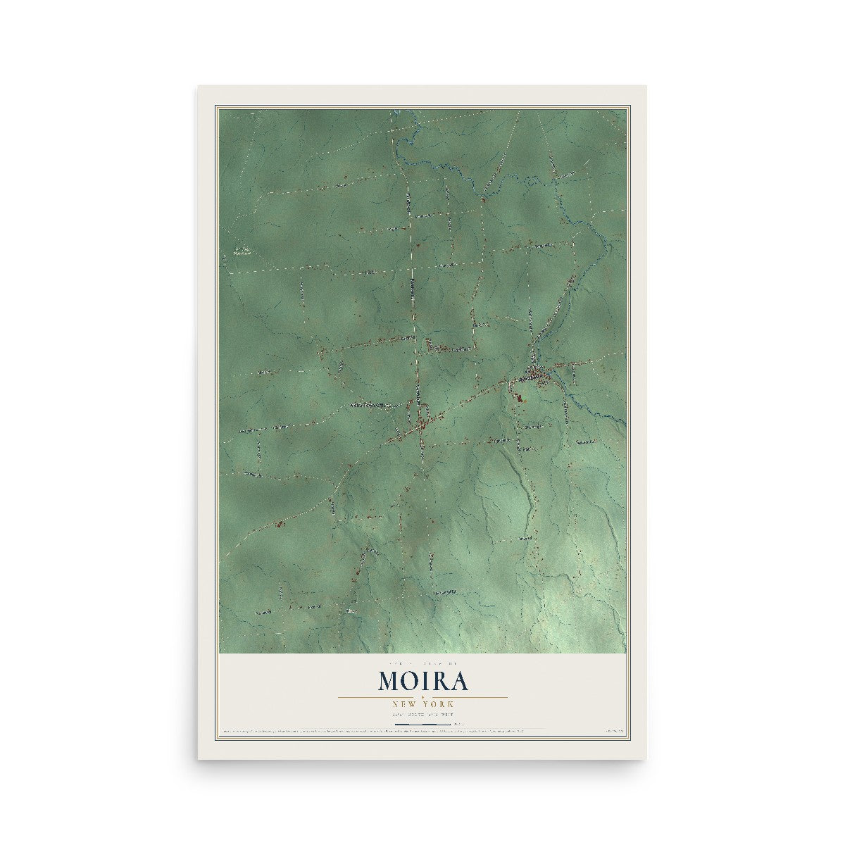 Moira, New York map print, 12" x 18" Archival Matte Print mockup