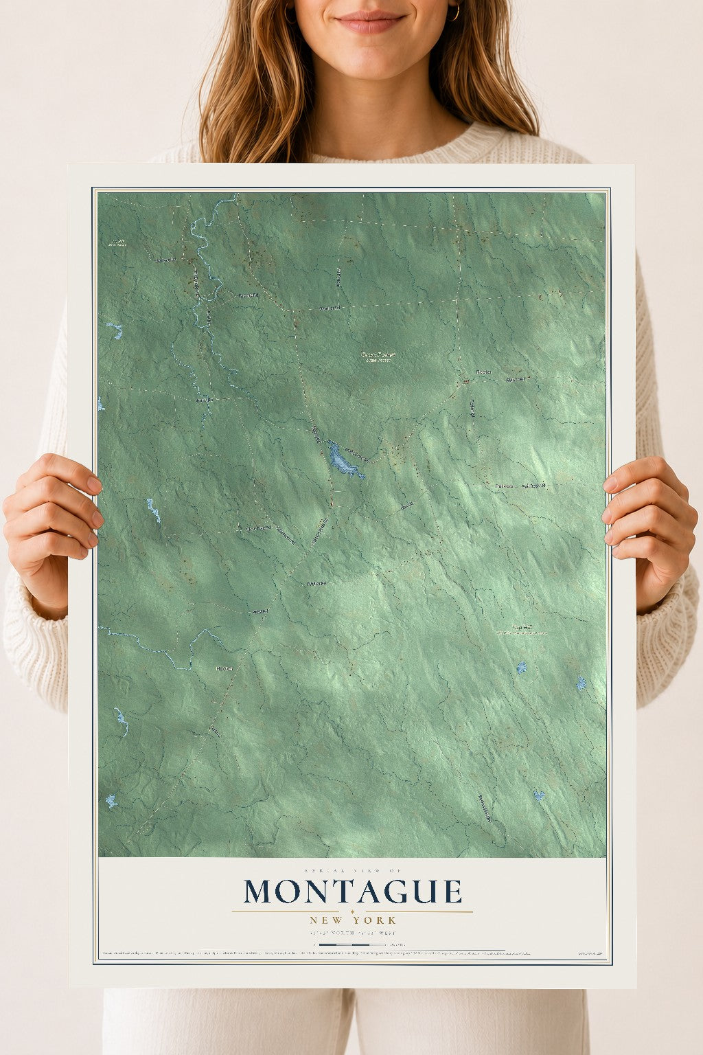 Montague, New York map print, 18" x 24" Archival Matte Print mockup