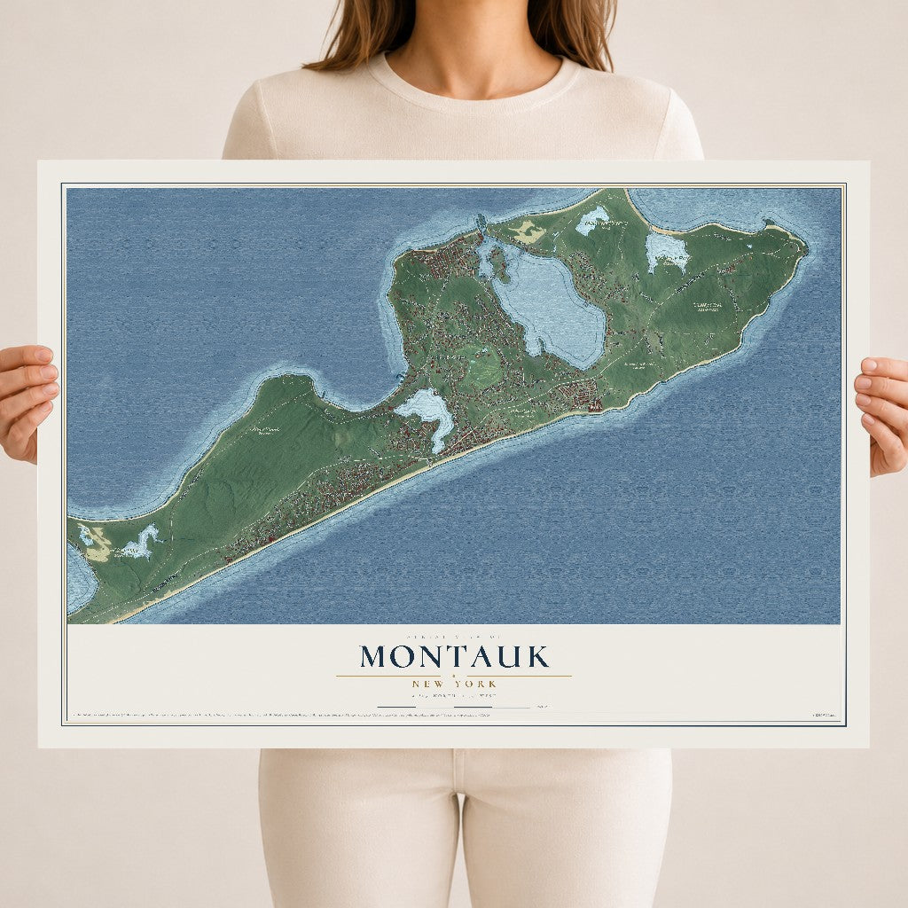 Montauk, New York map print, 18" x 24" Archival Matte Print mockup