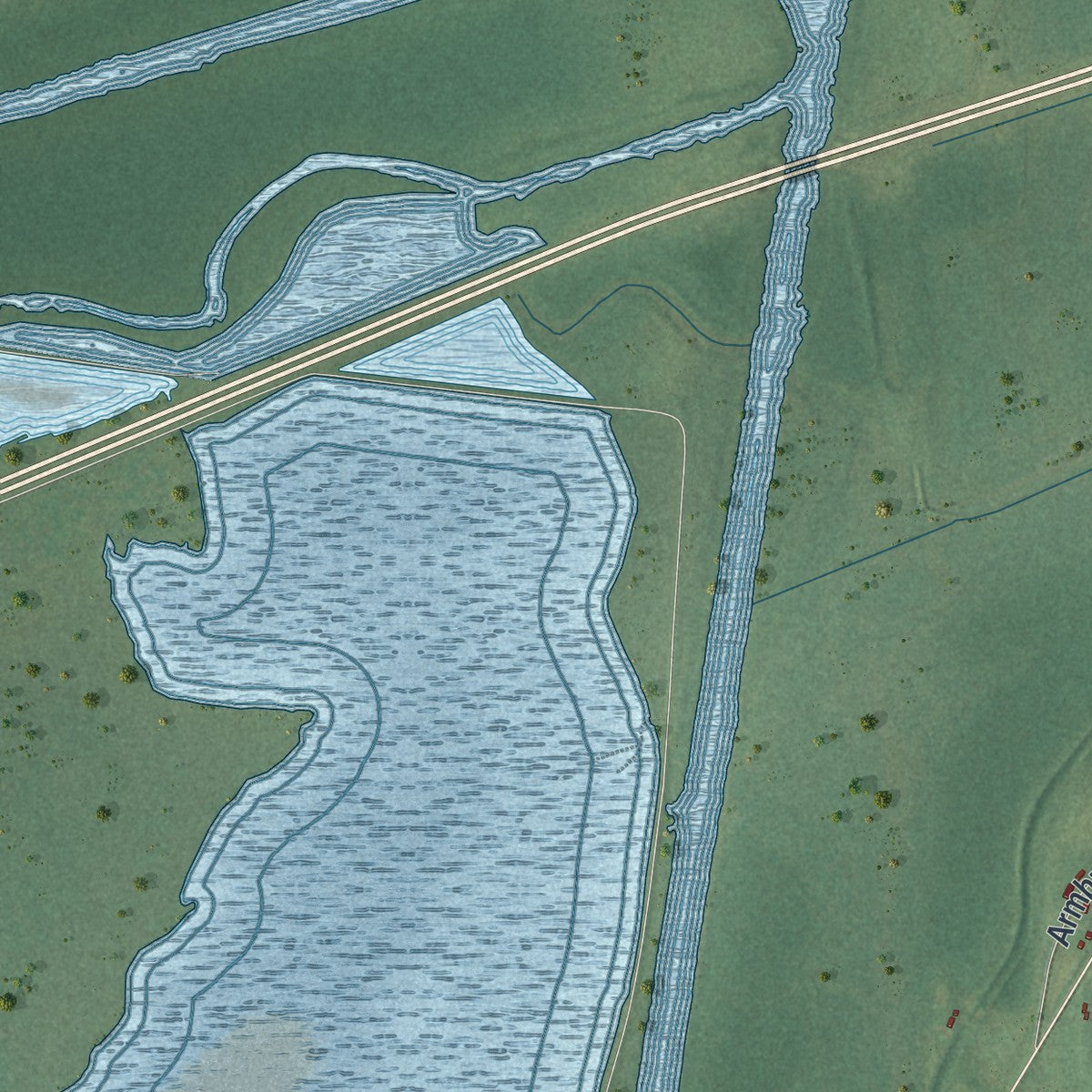 Close-up 1 of the Montezuma, New York map artwork