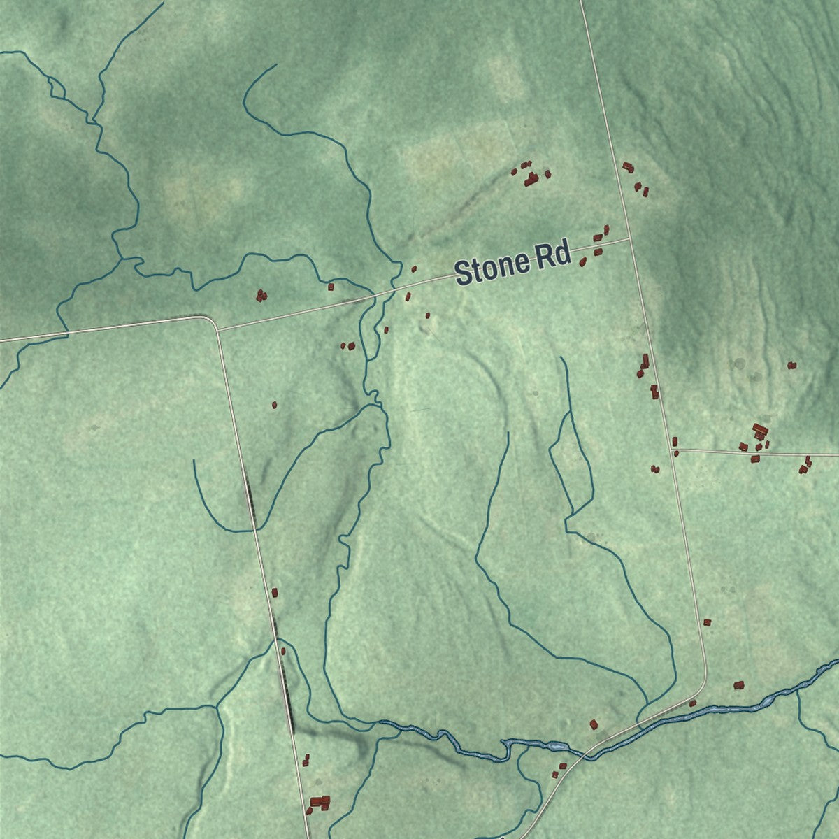Close-up of the map of Mooers, New York print showing street and building detail