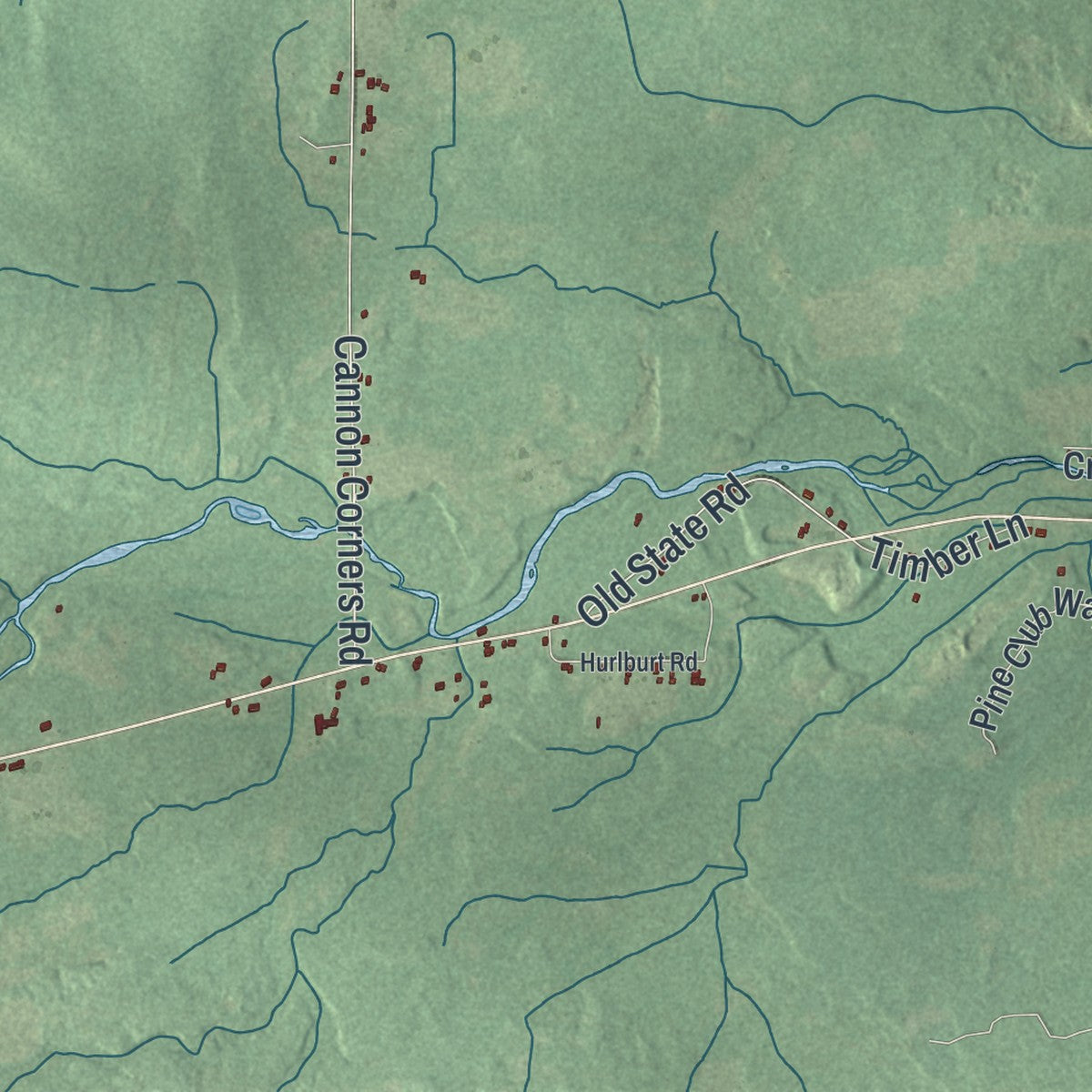 Second close-up of the map of Mooers, New York print showing more streets and buildings