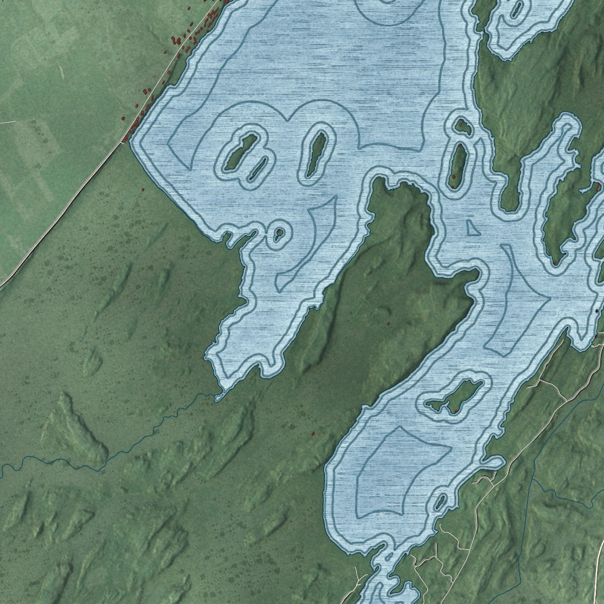 Close-up 1 of the Morristown, New York map artwork