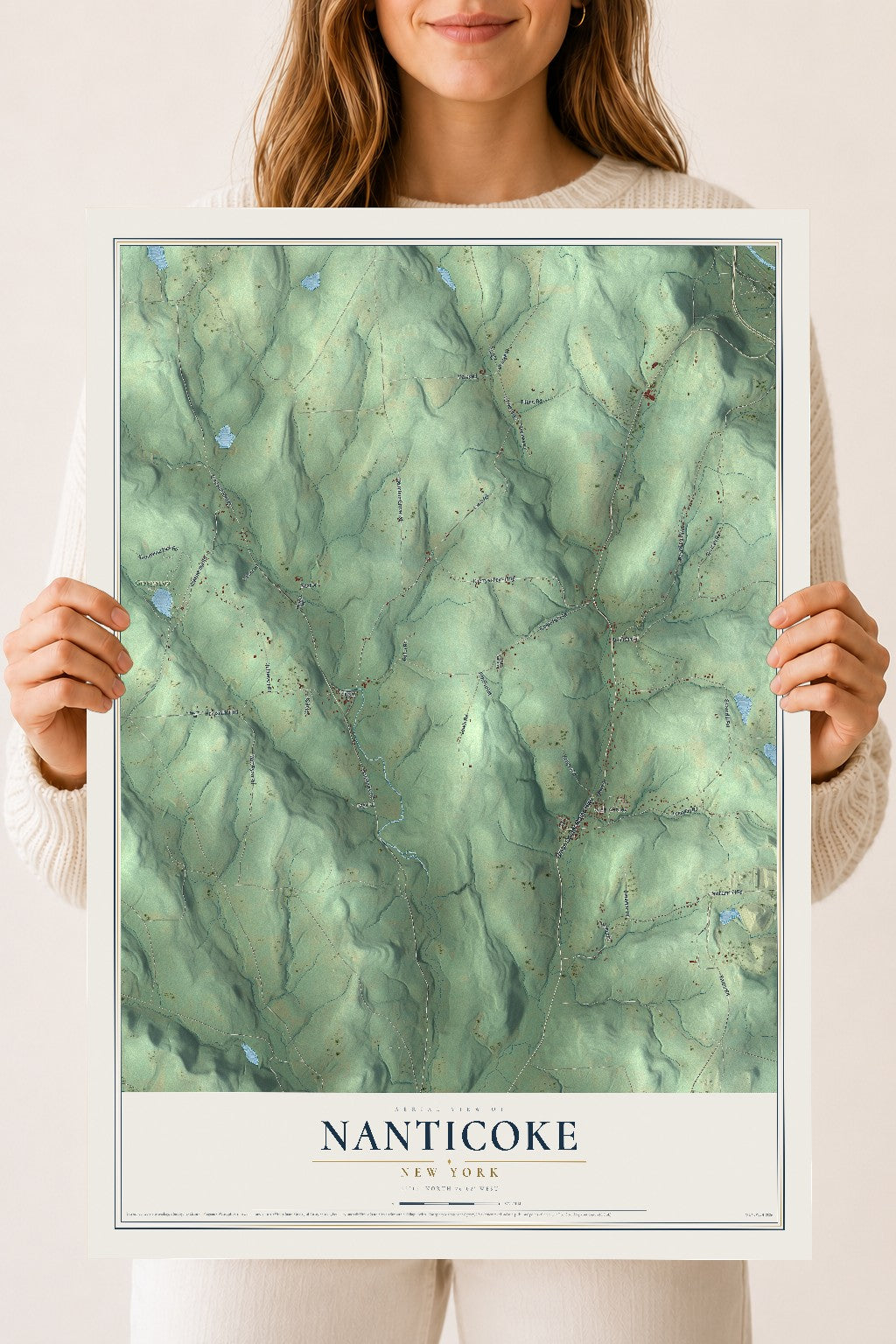 Nanticoke, New York map print, 18" x 24" Archival Matte Print mockup