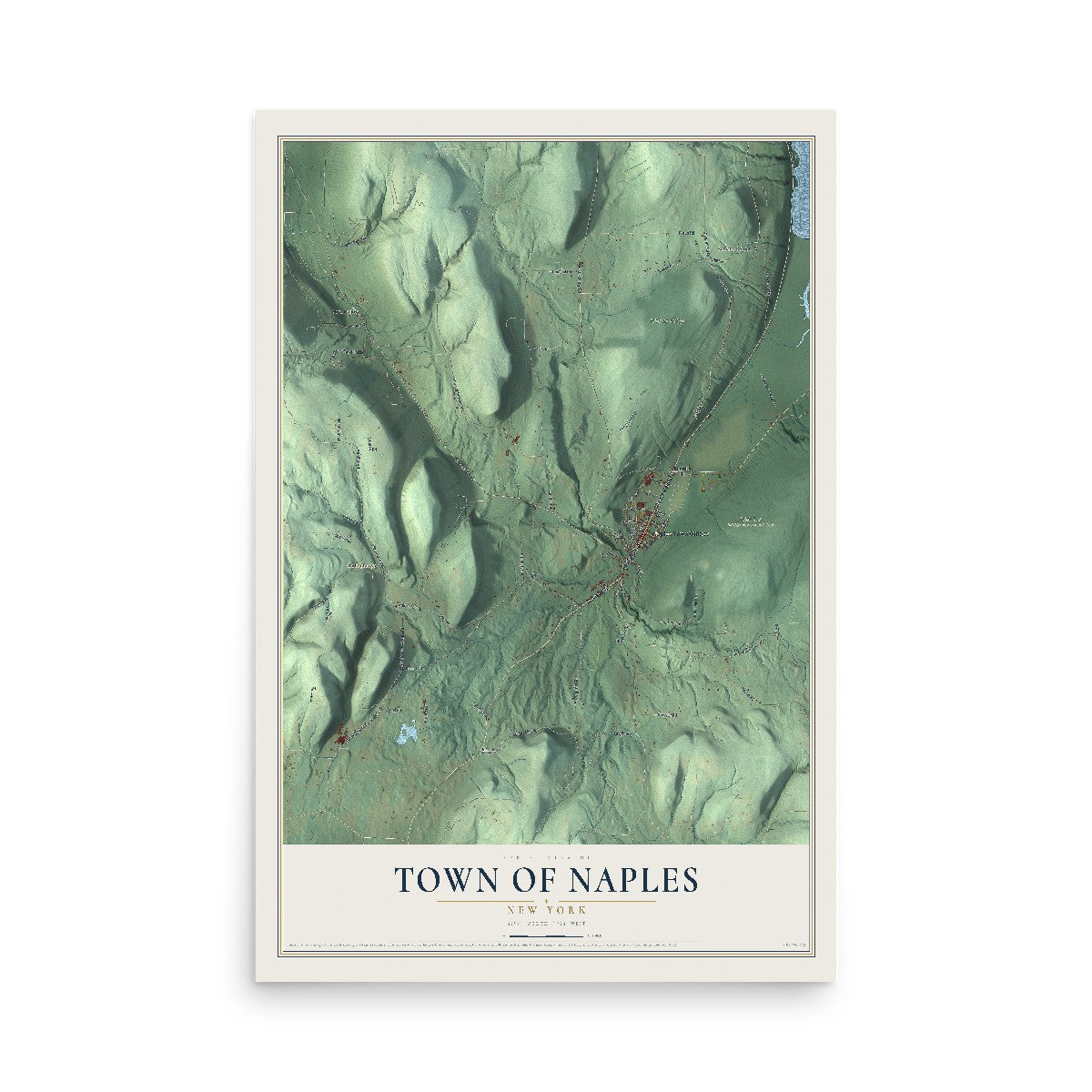 Naples, New York map print, 12" x 18" Archival Matte Print mockup