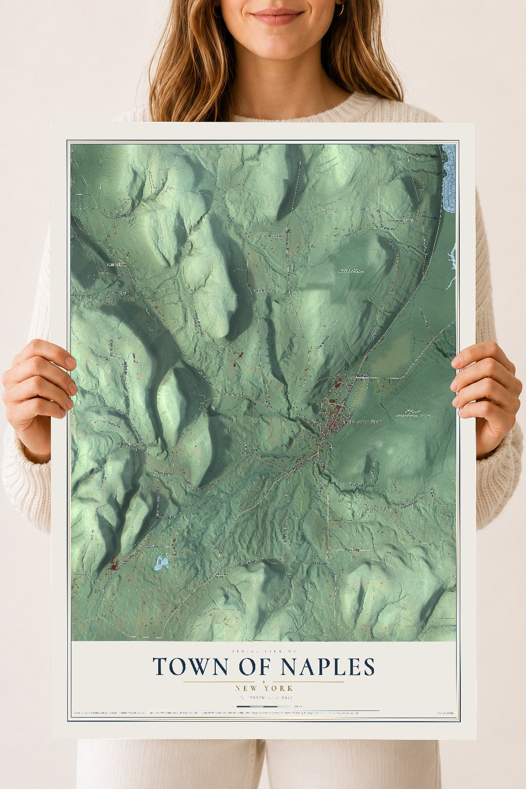Naples, New York map print, 18" x 24" Archival Matte Print mockup