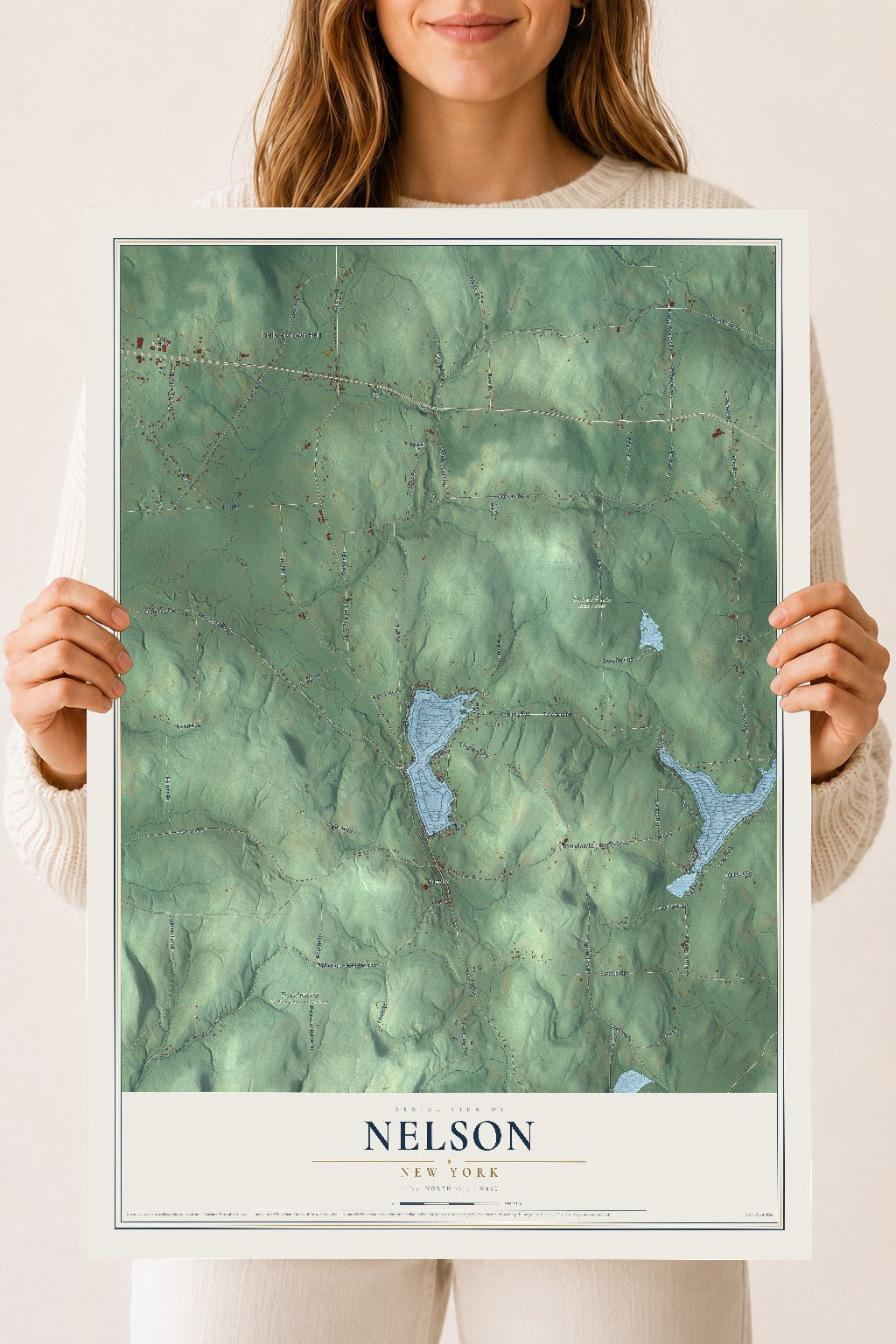 Nelson, New York map print, 18" x 24" Archival Matte Print mockup