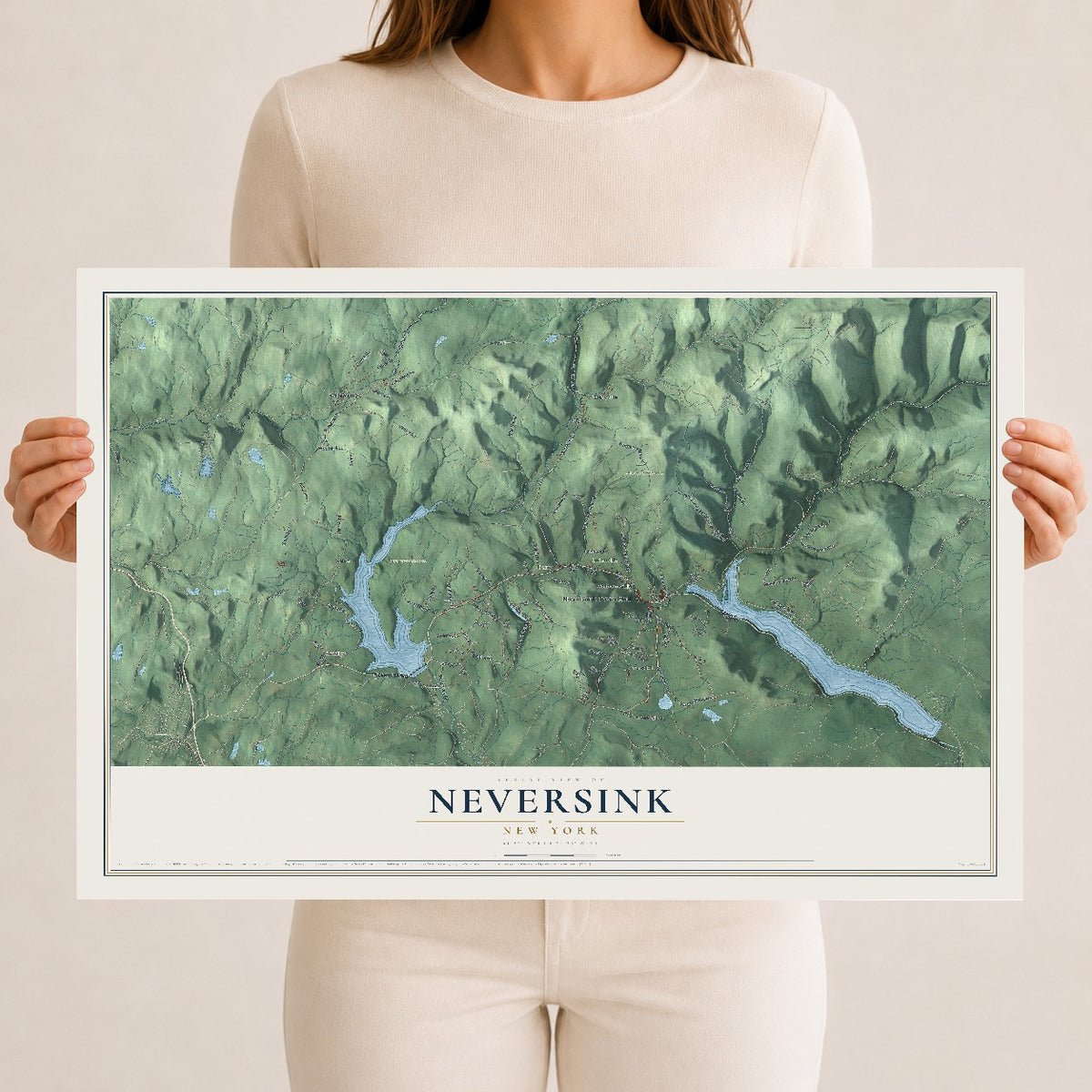 Neversink, New York map print, 12" x 18" Archival Matte Print mockup