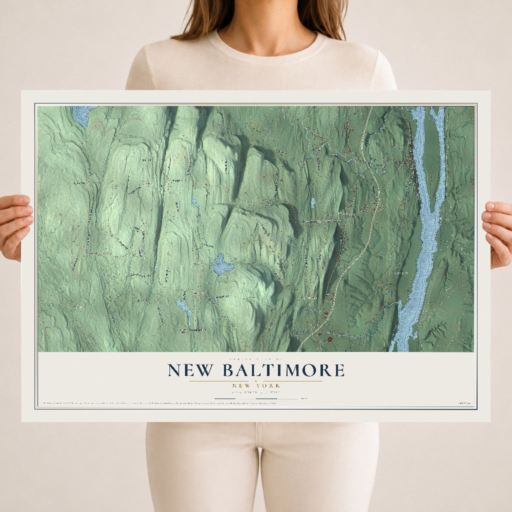 New Baltimore, New York map print, 18" x 24" Archival Matte Print mockup