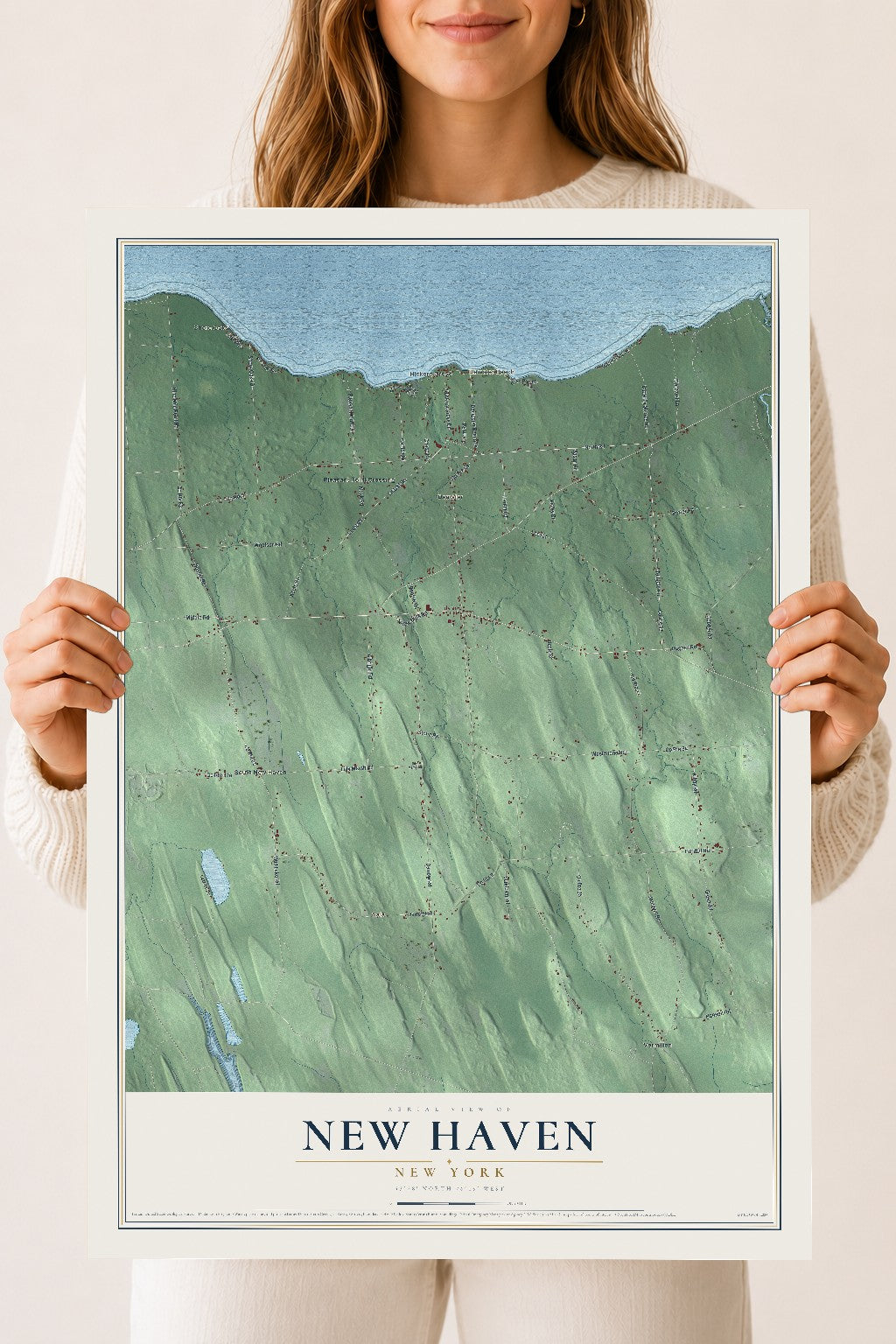 New Haven, New York map print, 18" x 24" Archival Matte Print mockup