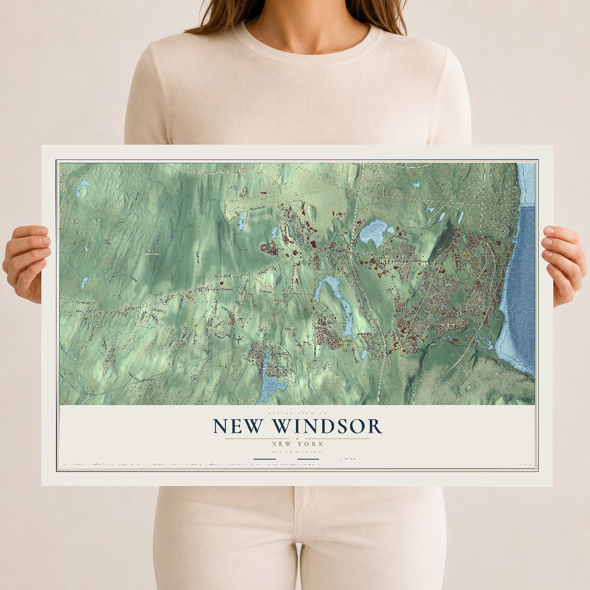 New Windsor, New York map print, 12" x 18" Archival Matte Print mockup