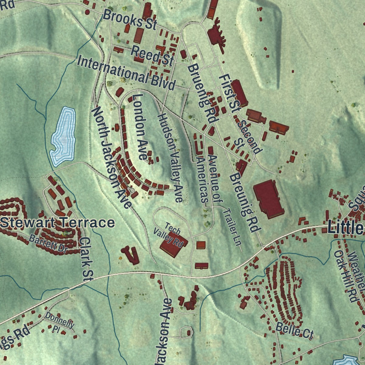 Close-up 2 of the New Windsor, New York map artwork