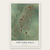 New York Mills, New York map print, the full design