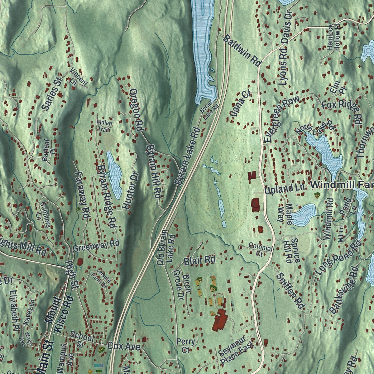 Close-up 1 of the North Castle, New York map artwork