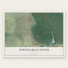 North Great River, New York map print, the full design