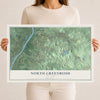 North Greenbush, New York map print, 12" x 18" Archival Matte Print mockup