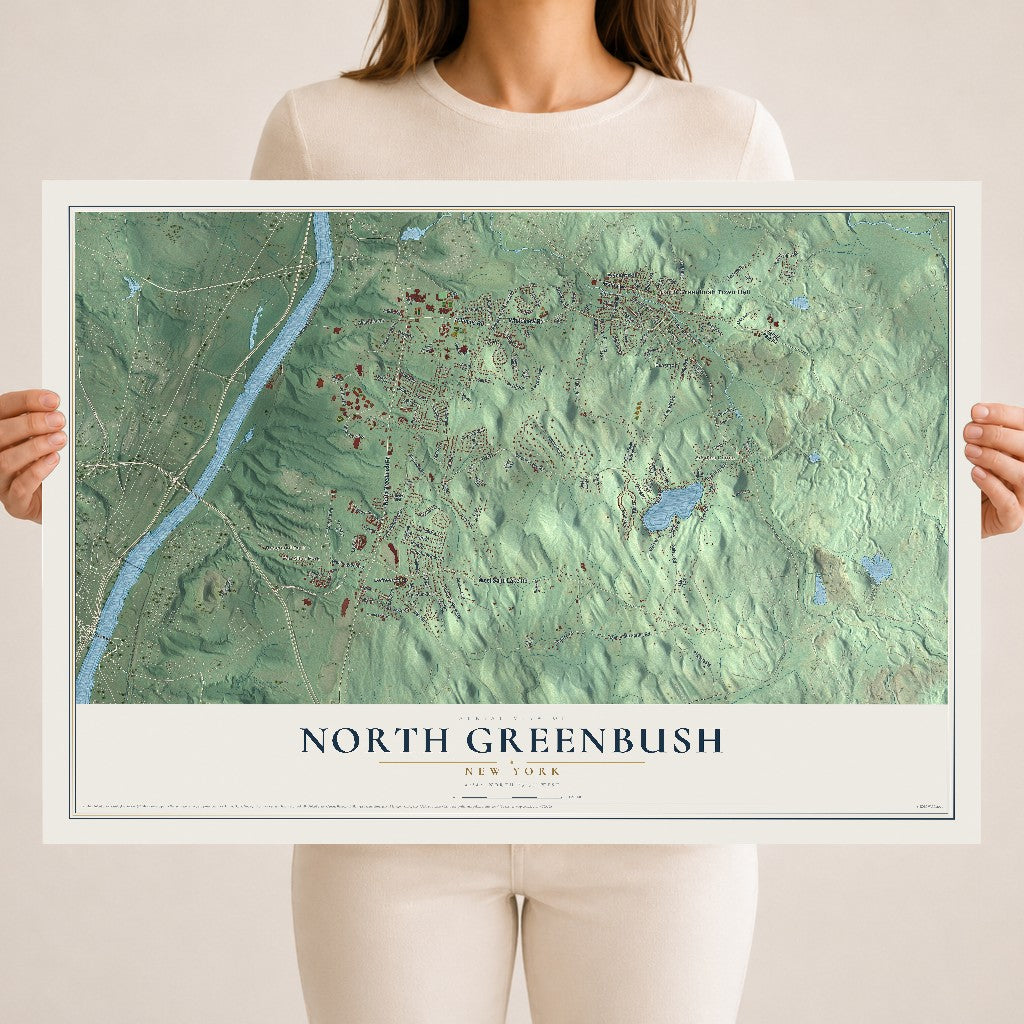 North Greenbush, New York map print, 18" x 24" Archival Matte Print mockup