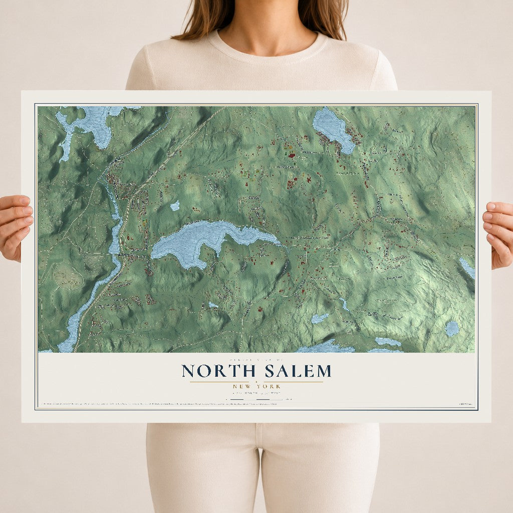 Map of North Salem, New York, 18 x 24 inch unframed archival matte print