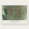 North Valley, New York map print, the full design