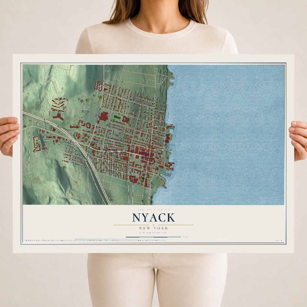 Nyack, New York map print, 18" x 24" Archival Matte Print mockup