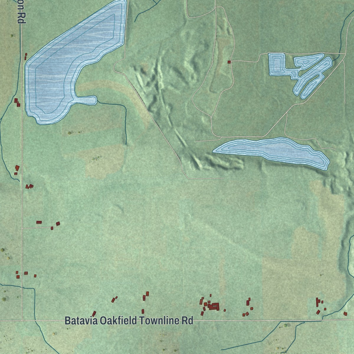 Close-up 2 of the Oakfield, New York map artwork