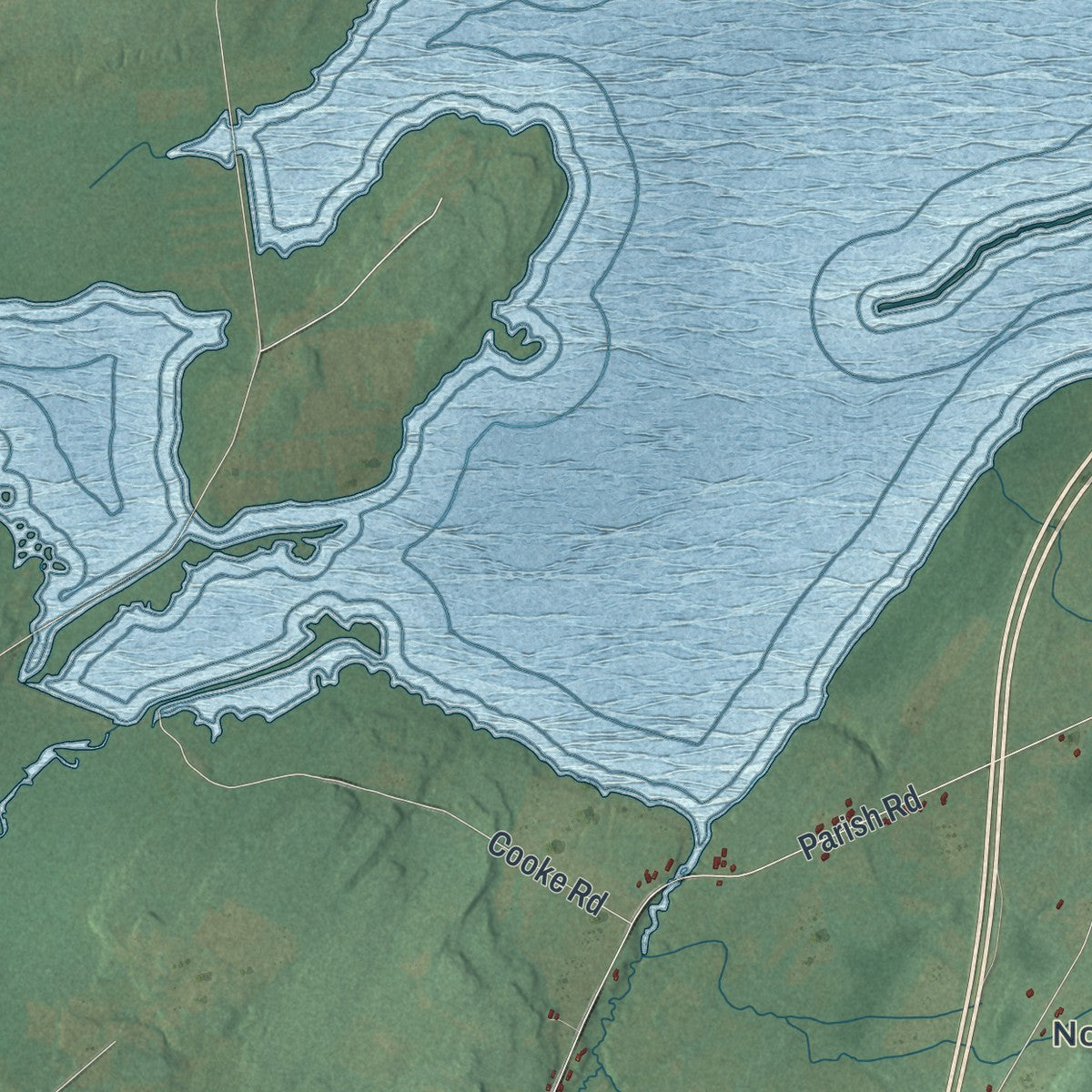 Close-up 1 of the Pamelia, New York map artwork