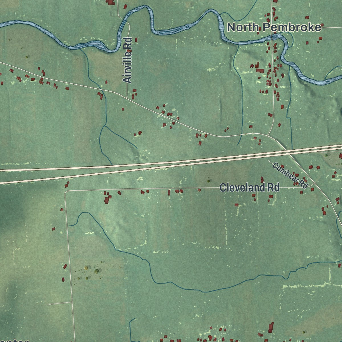 Close-up 1 of the Pembroke, New York map artwork