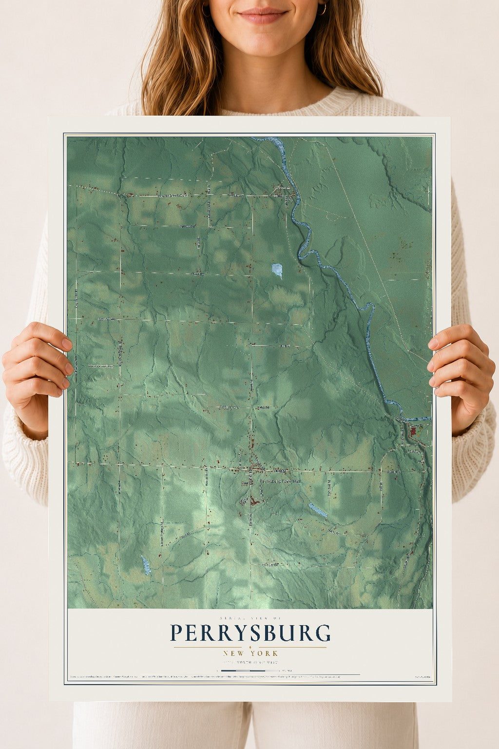 Perrysburg, New York map print, 18" x 24" Archival Matte Print mockup