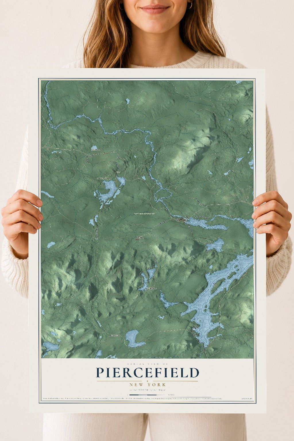 Piercefield, New York map print, 18" x 24" Archival Matte Print mockup