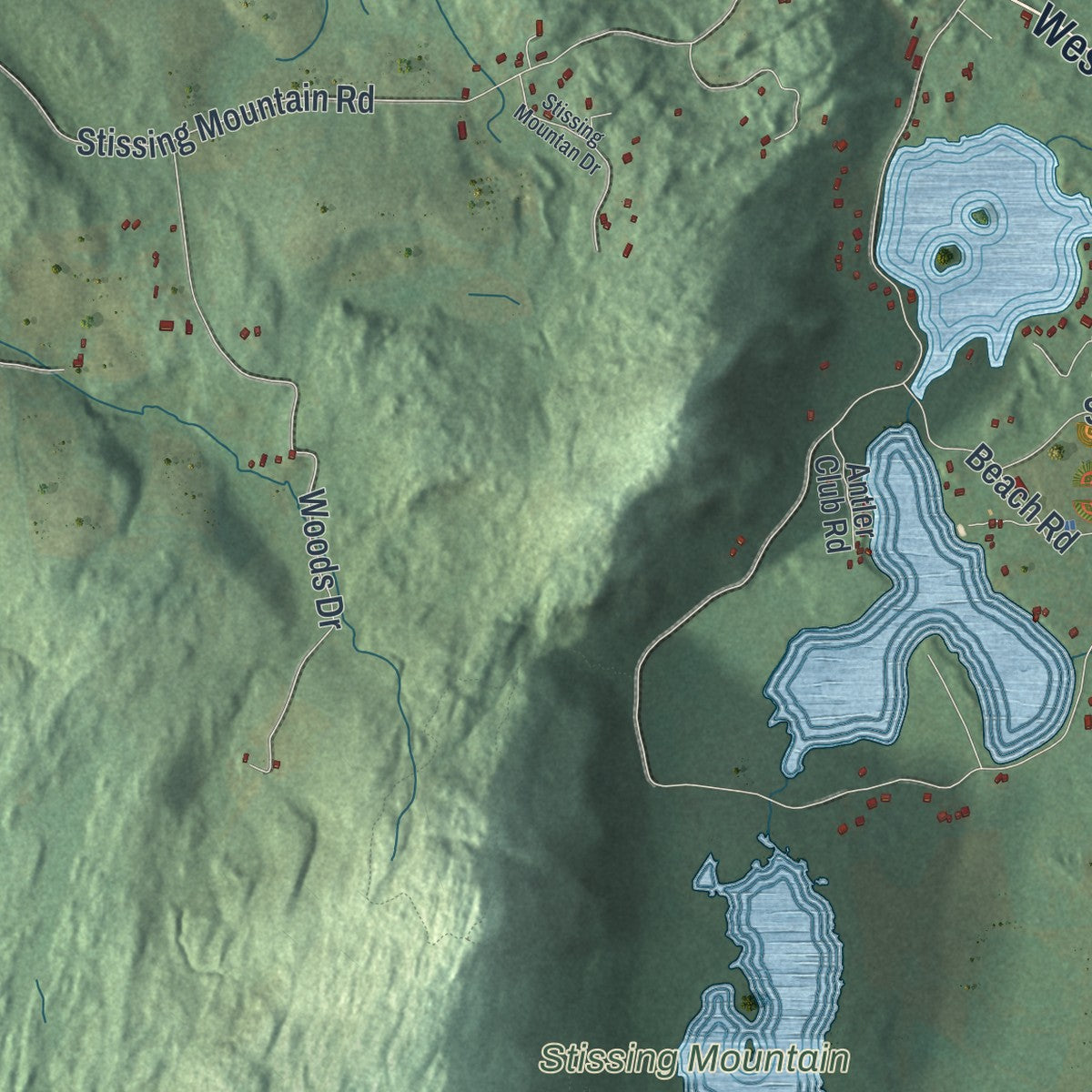 Close-up 2 of the Pine Plains, New York map artwork